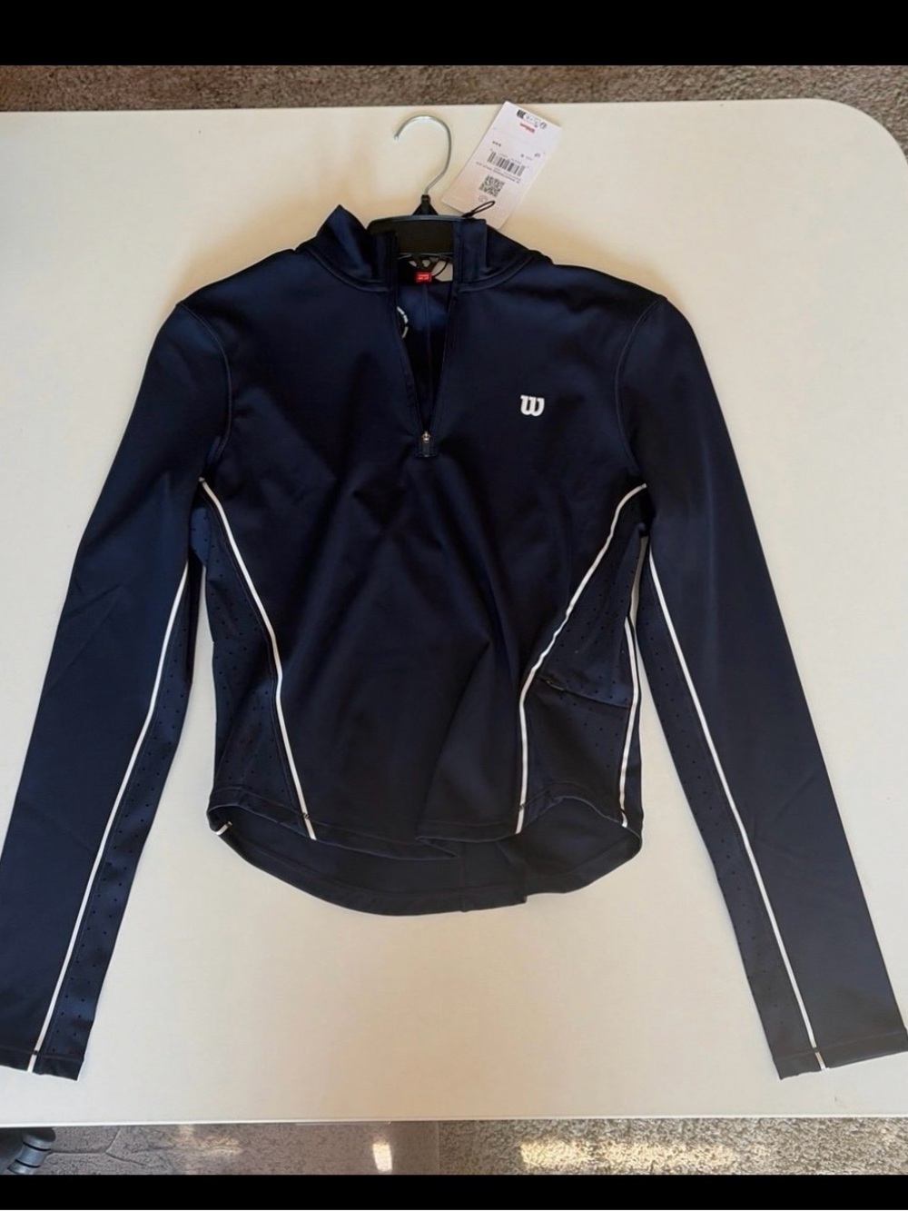 Wilson Navy Zip Jacket with Red and White Trim